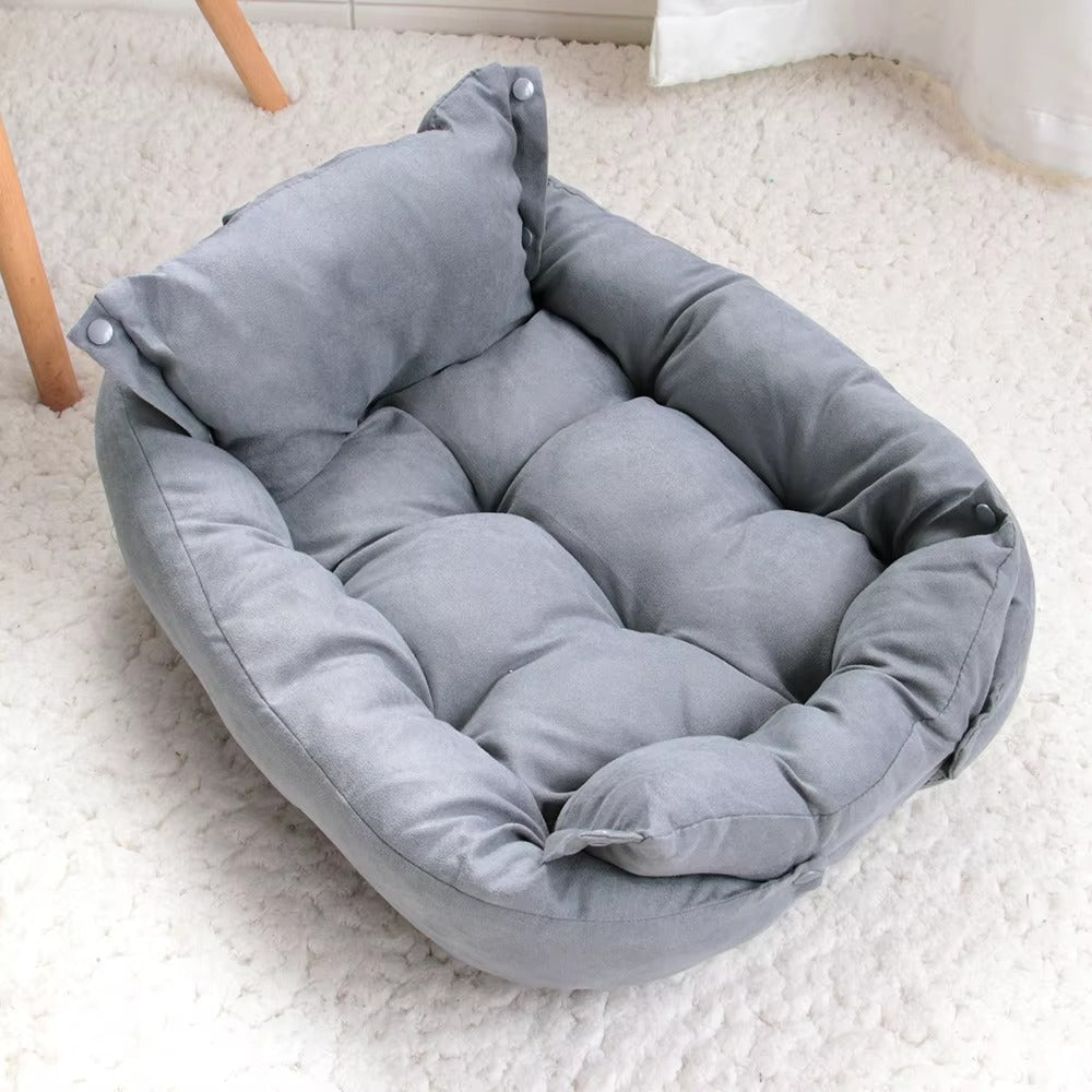 Soft Cotton Pet Bed With Removable Cover