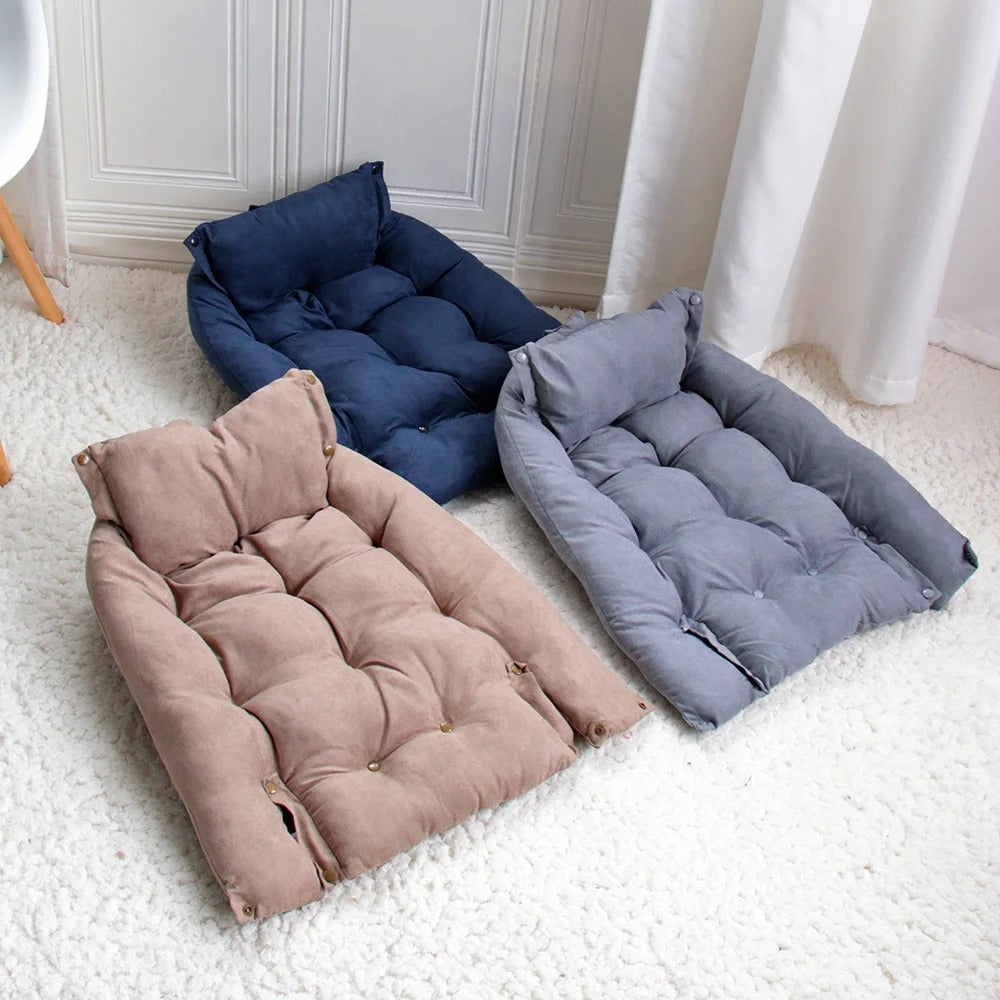 Soft Cotton Pet Bed With Removable Cover