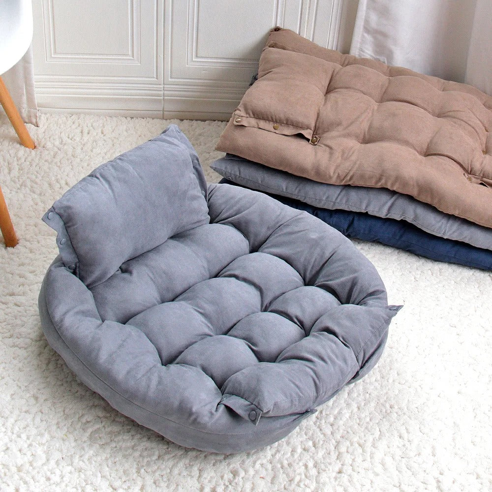 Soft Cotton Pet Bed With Removable Cover