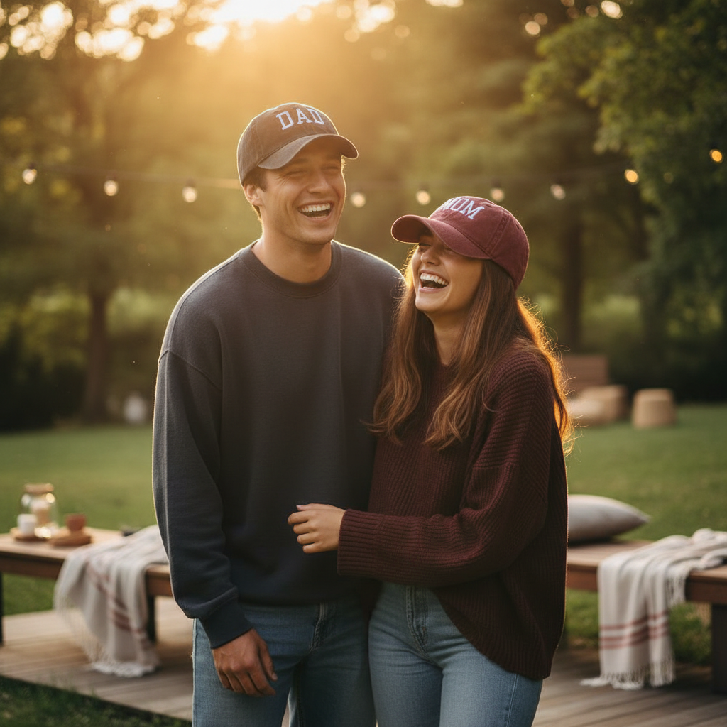 Mom & Dad Embroidered Caps