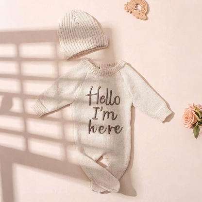 Hello Little One Newborn Announcement Knit Set