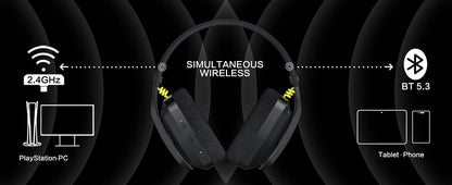 Dual Connectivity Wireless Gaming Headset with Mic