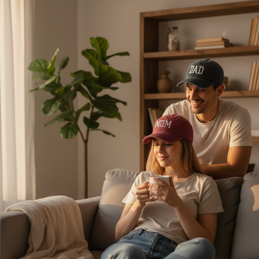 Mom & Dad Embroidered Caps
