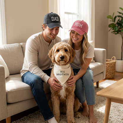 Fur Baby Bandana: Matching Dog Accessory for Mom & Dad Hats